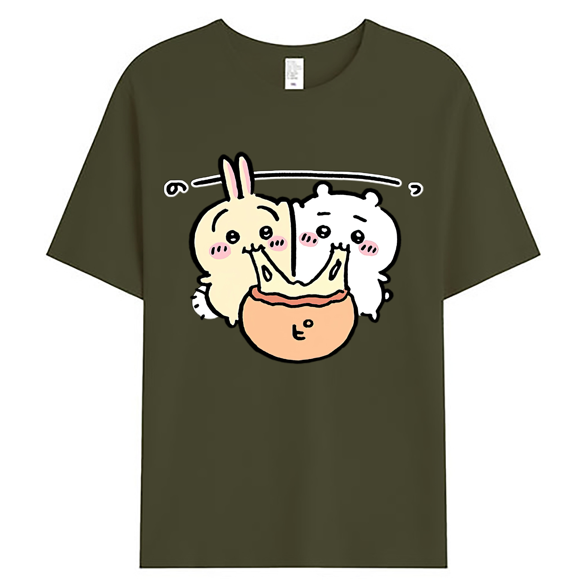 （画像用） ちいかわ うさぎ Chii-kawa usagi 綿100％ メンズ半袖Tシャツ｜肌触りやわらか＆通気性